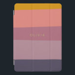 Lila Personalisierte Formen von erdigen Farbblöcke iPad Pro Cover<br><div class="desc">Eine farbenfrohe grafische Gestaltung mit Bio,  farbenfrohen Formen in einer schönen warmen Farbpalette aus Senf,  Lila und dunklen Purpur,  personalisiert mit dem Namen oder den Worten Ihrer Wahl.</div>