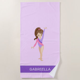 Lila personalisierte Gymnastik Strandtuch