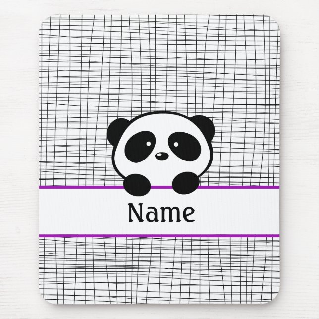 Lila Personalisierte Panda-Maus-Pad Mousepad (Vorne)