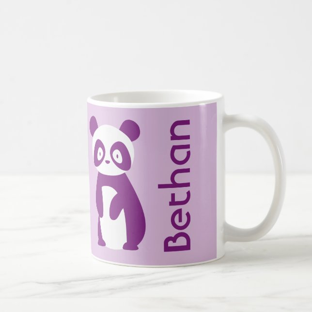 Lila personalisierte Tasse des Panda-(irgendein (Rechts)