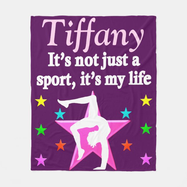 LILA PERSONALISIERTER GYMNASTICS-FLEECKEN FLEECEDECKE (Vorderseite)