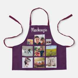 Lila Personalisierter Name des Skripts für die Fot Schürze