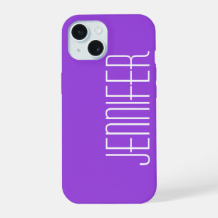 Lila, Personalisierter Name iPhone 15 Hülle