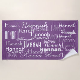 Lila personalisierter Name Strandtuch