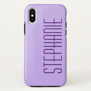 Lila, Personalisierter Name, Sturdy iPhone X Hülle