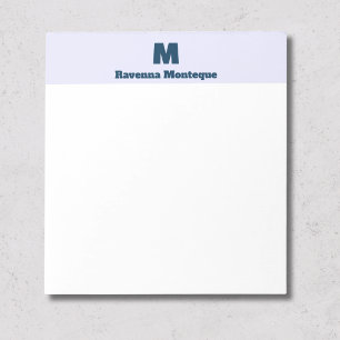 Lila personalisierter Namensbuchstabe Monogramm Notizblock