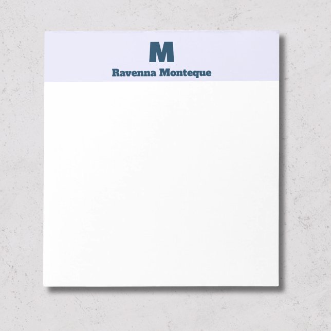 Lila personalisierter Namensbuchstabe Monogramm Notizblock (Von Creator hochgeladen)