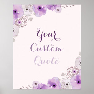Lila Personalisiertes Blumenangebot Poster