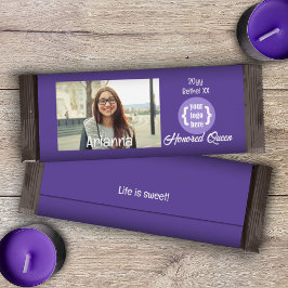 Lila Personalisiertes DIY Foto Candy Bar Wrapper Flyer