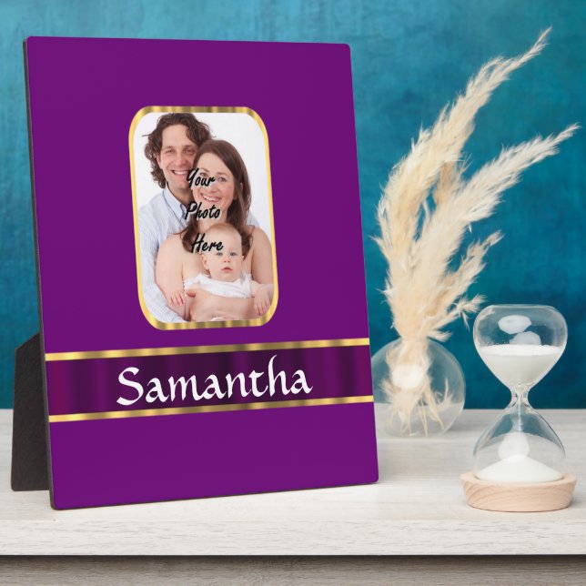 Lila personalisiertes Foto Fotoplatte (Seite)