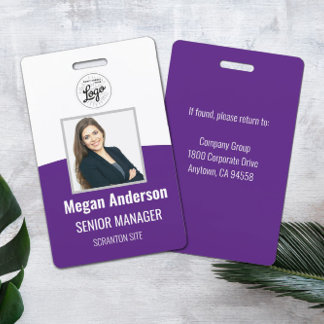 Lila Personalisiertes Mitarbeiter-Foto-ID-Abzeiche Ausweis