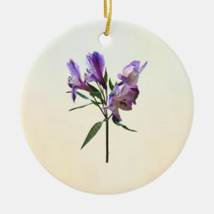 Lila Peruanische Lilie Keramik Ornament