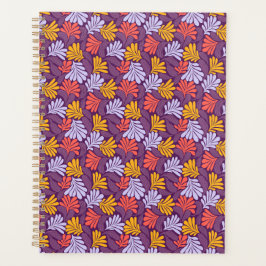 Lila Petal Muster Spiral Journal Planer