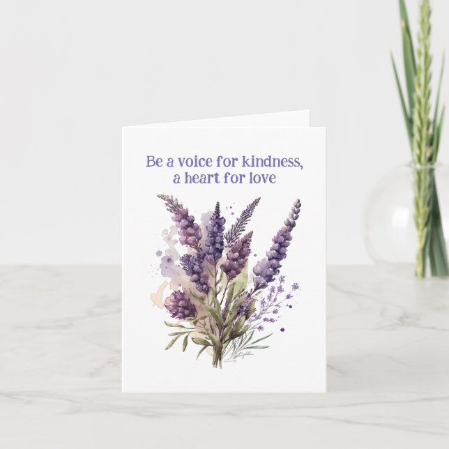 Lila Petalen der Liebe: Zitat Leere Blume Karte (Vorderseite)