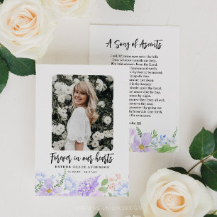 Lila Petalen für immer in unserer Herzgebet-Karte Visitenkarte