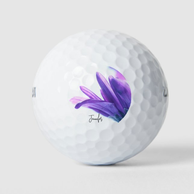 Lila Petals Personalisierte Golfbälle (Vorderseite)