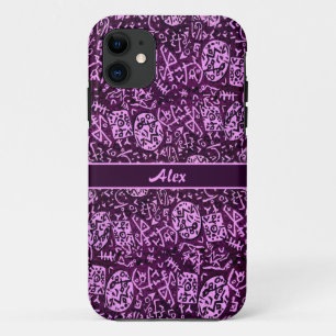 Lila Petroglyphen (anpassbar) Case-Mate iPhone Hülle