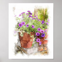 Lila Petunia-Blume Digitale Aquarellbilder