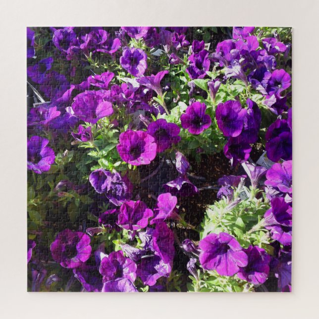 Lila Petunia-Blume Puzzle (Vertikal)