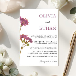 Lila Petunia Blumen Hochzeitseinladung Einladung