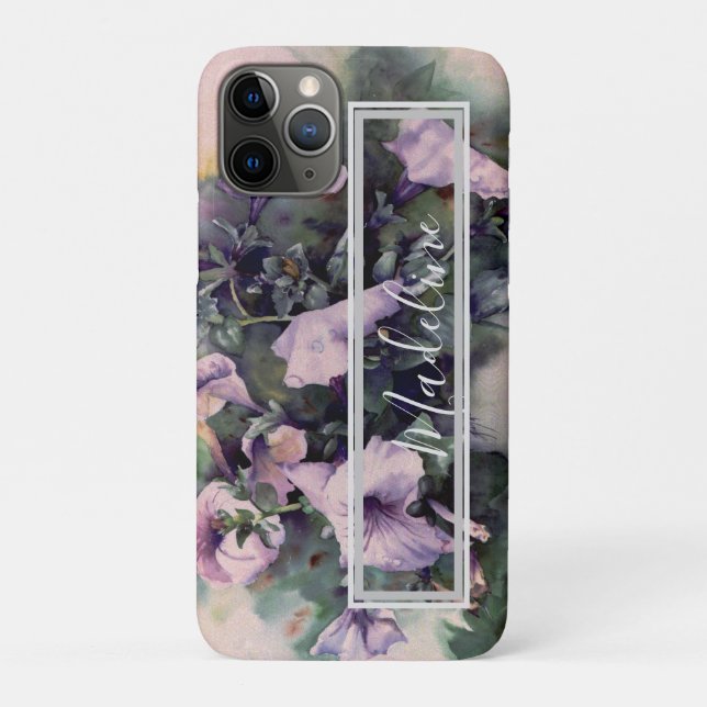 Lila Petunia Floral Wasserfarbe für Ihre persönlic Case-Mate iPhone Hülle (Rückseite)