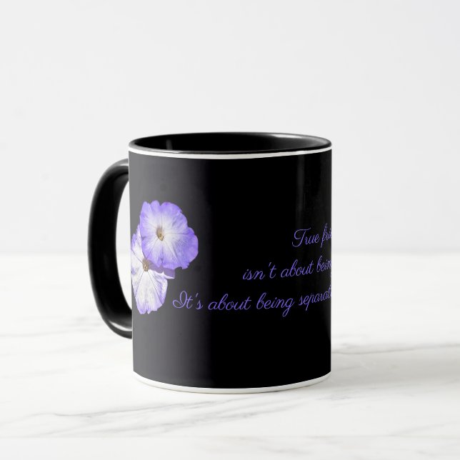Lila Petunia Freundschaft Kaffee Tasse (Vorderseite Links)