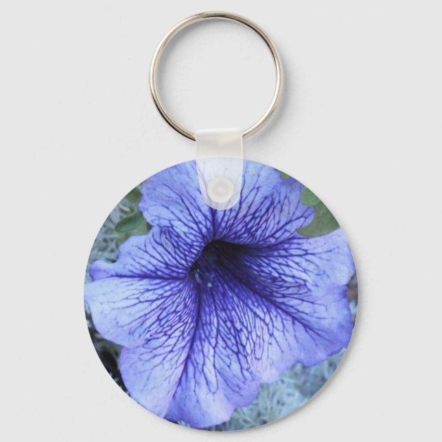 Lila Petunia Schlüsselanhänger (Vorderseite)