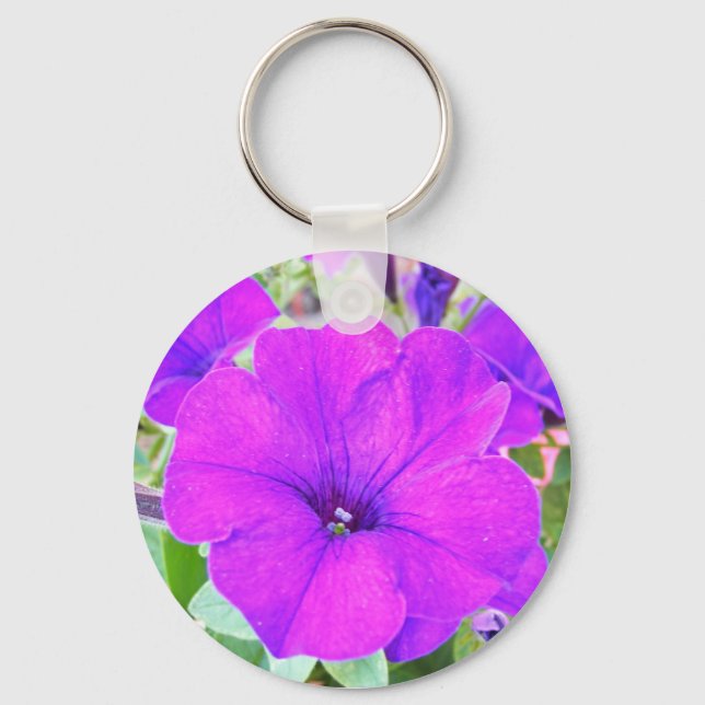 Lila Petunia Schlüsselanhänger (Vorderseite)