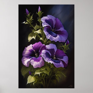 Lila Petunias Blume Art Print Poster