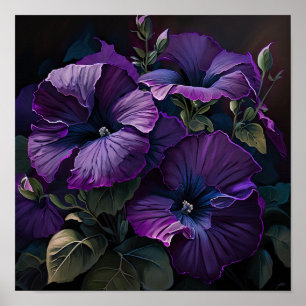 Lila Petunias Blume Art Print Poster