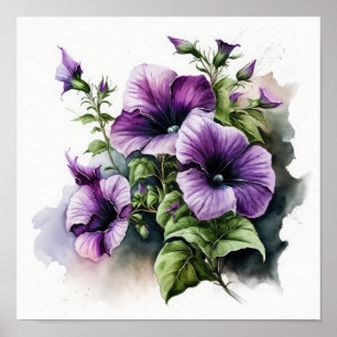 Lila Petunias Blume Art Print Poster