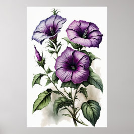 Lila Petunias Blume Art Print Poster