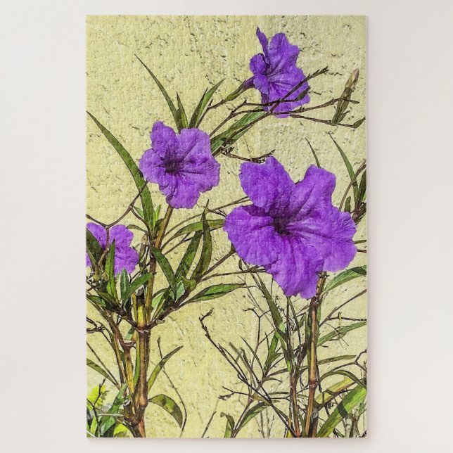 Lila Petunias Closeup Puzzle (Vertikal)
