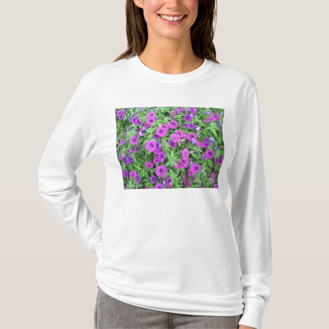 Lila Petunias Hooded Sweatshirt T-Shirt (Vorderseite)