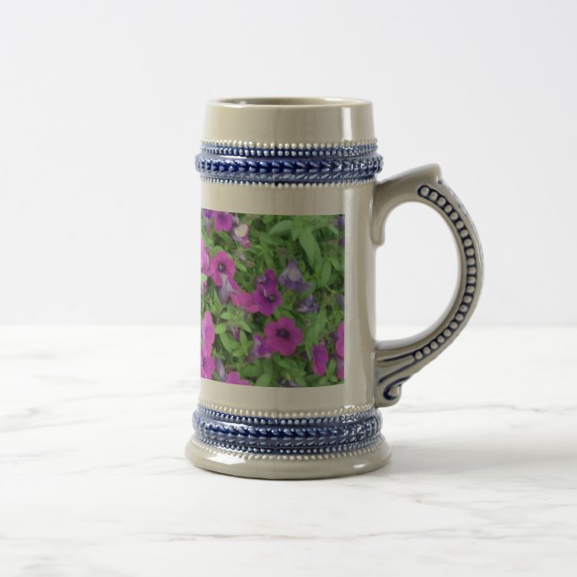 Lila Petunias Stein Bierglas (Rechts)