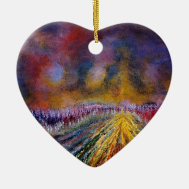 Lila Pfad Keramik Ornament (Vorne)