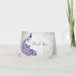 Lila Pfau Dankeschön Karte