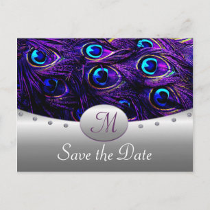 Lila Pfau, der Save the Date Karten Wedding ist