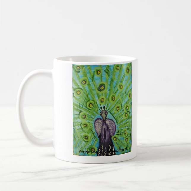 Lila Pfau durch Heide S. Kaffeetasse (Links)