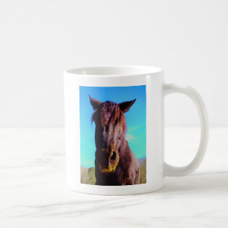 Lila Pferd mit grünem Mund Tasse