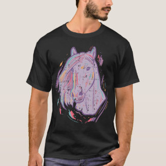 Lila Pferdemalerei Tierart Reittiere Männer Wo T-Shirt