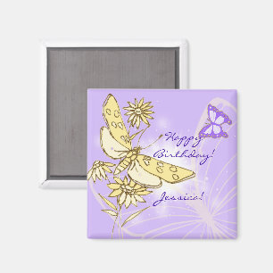 Lila Pfirsich Schmetterling  Magnet