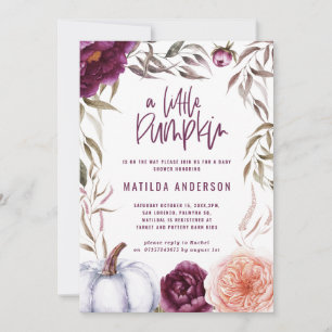 Lila + Pfirsichblüte, Kürbisfall Babydusche