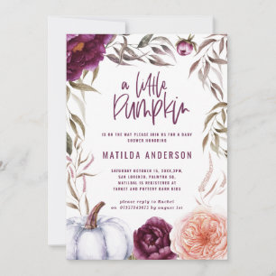 Lila + Pfirsichblüte, Kürbisfall Babydusche