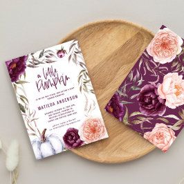 lila Pfirsichkürbis zum Herbst Babydusche Mitteilungskarte