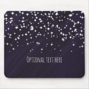 Lila Pflaume & Funkelnde Sterne Eleganter Glamour Mousepad