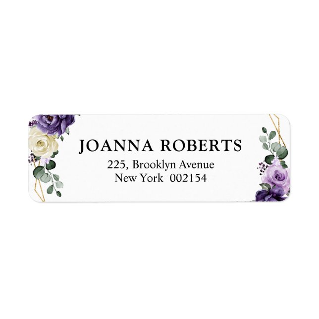 Lila Pflaume Ivory Gold Floral Geometric Wedding (Vorne)