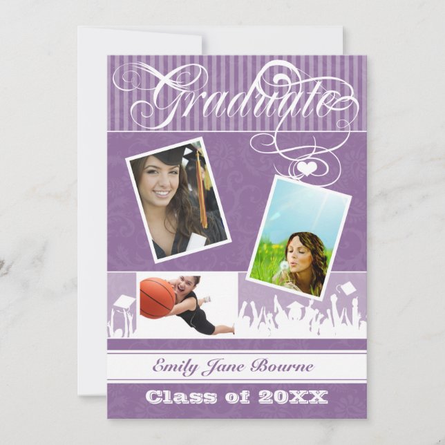 Lila Pflaume Senior Picture Class Ankündigung (Vorderseite)