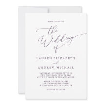 Lila Pflaumen Moderne Minimalistische Hochzeitsein