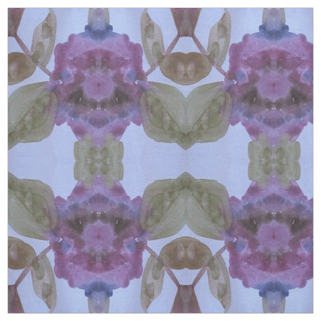 Lila Pflaumen und Oliven grün und blau Stoff (Muster)